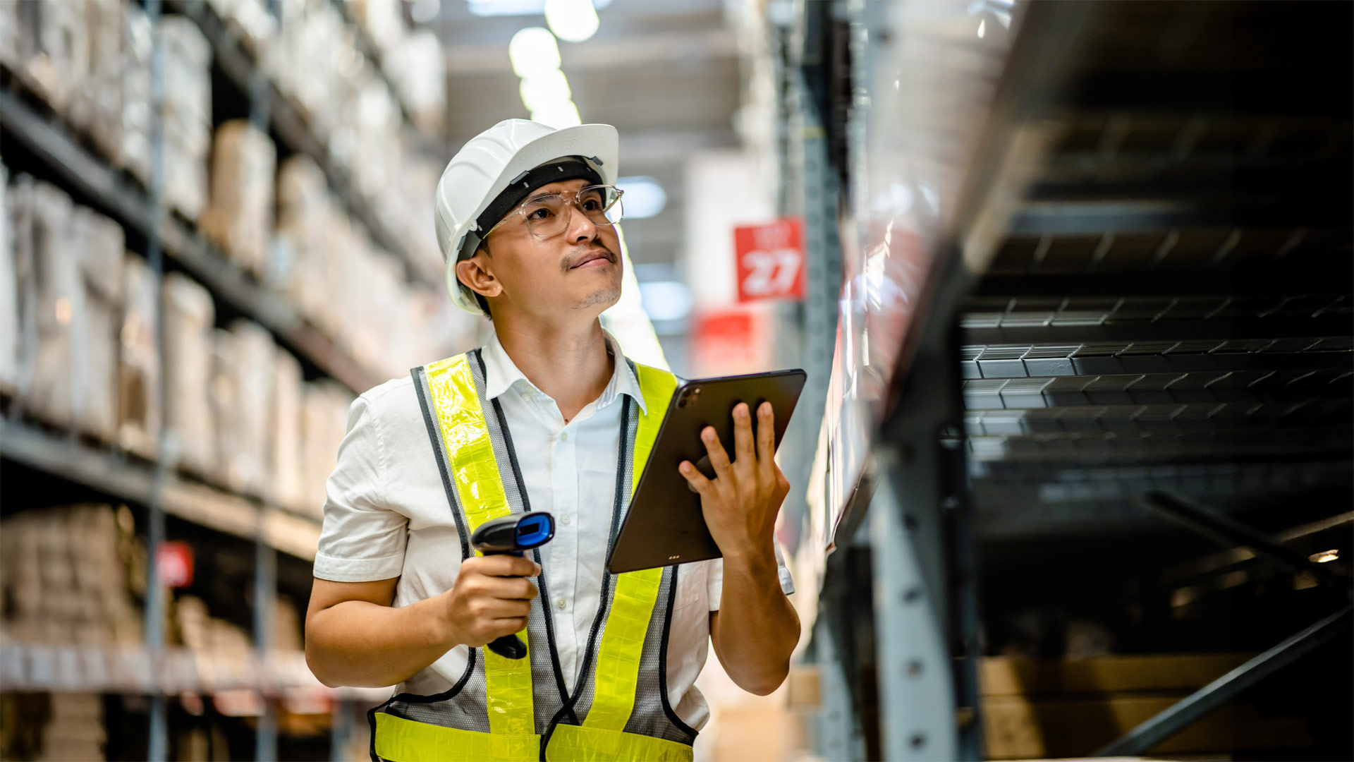 Smart warehouse operations enabled by C5MI and Zebra through barcode scanning and mobile technology for accurate inventory tracking.