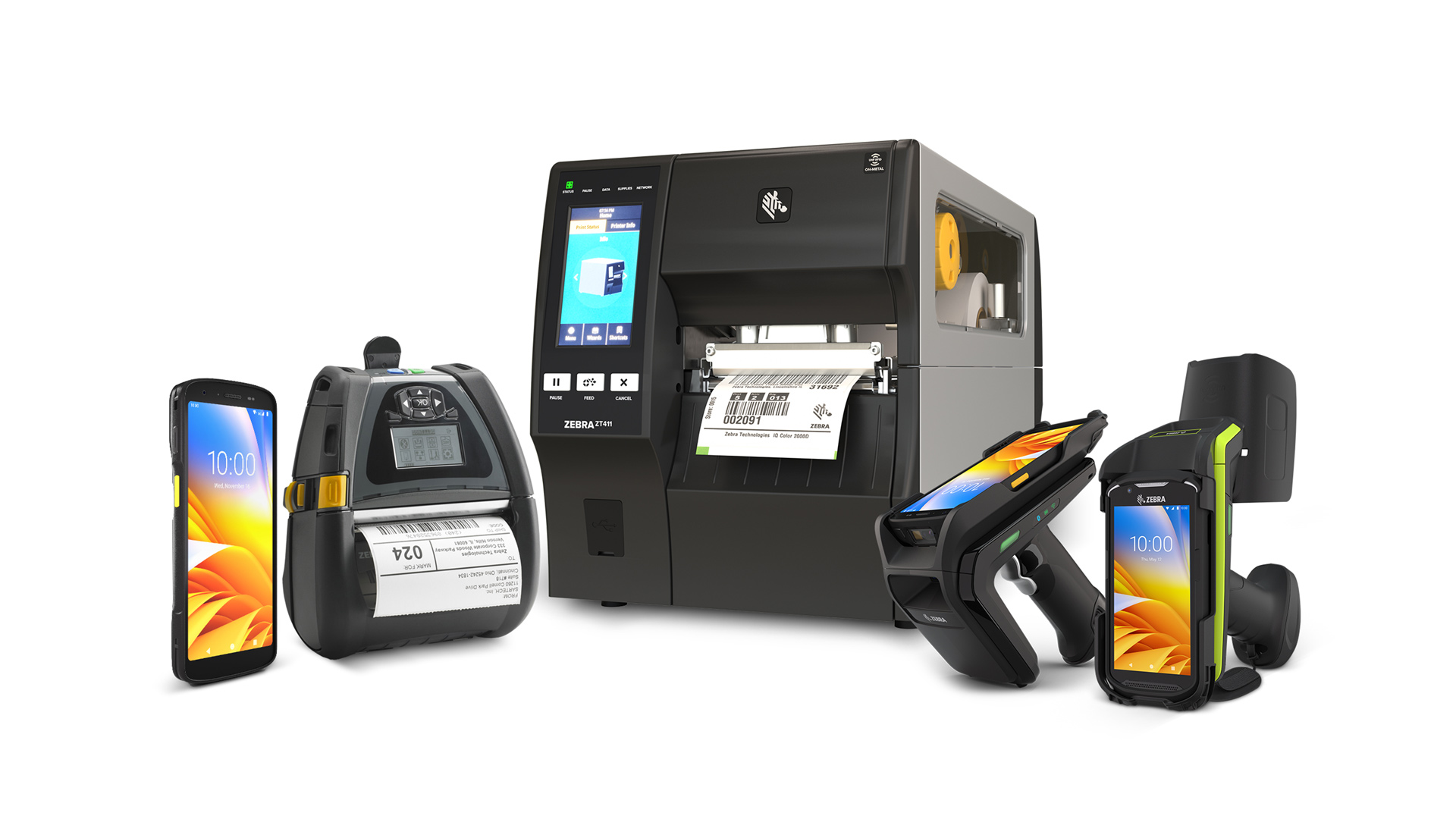 Industrial and mobile printing solutions from Zebra, deployed by C5MI for high-quality barcode and RFID labeling.